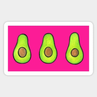 Avocado Energies - fun vegan design - on hot pink Magnet